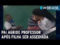 Pai invade sala de aula e espanca professor após filha ser assediada | SBT Brasil (07/12/21)