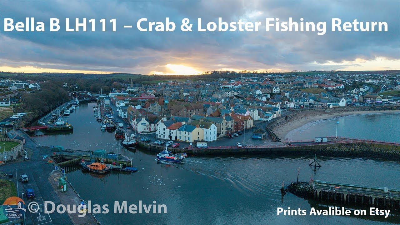 Bella B LH111 – Crab & Lobster Fishing Return | Eyemouth Harbour Drone Footage