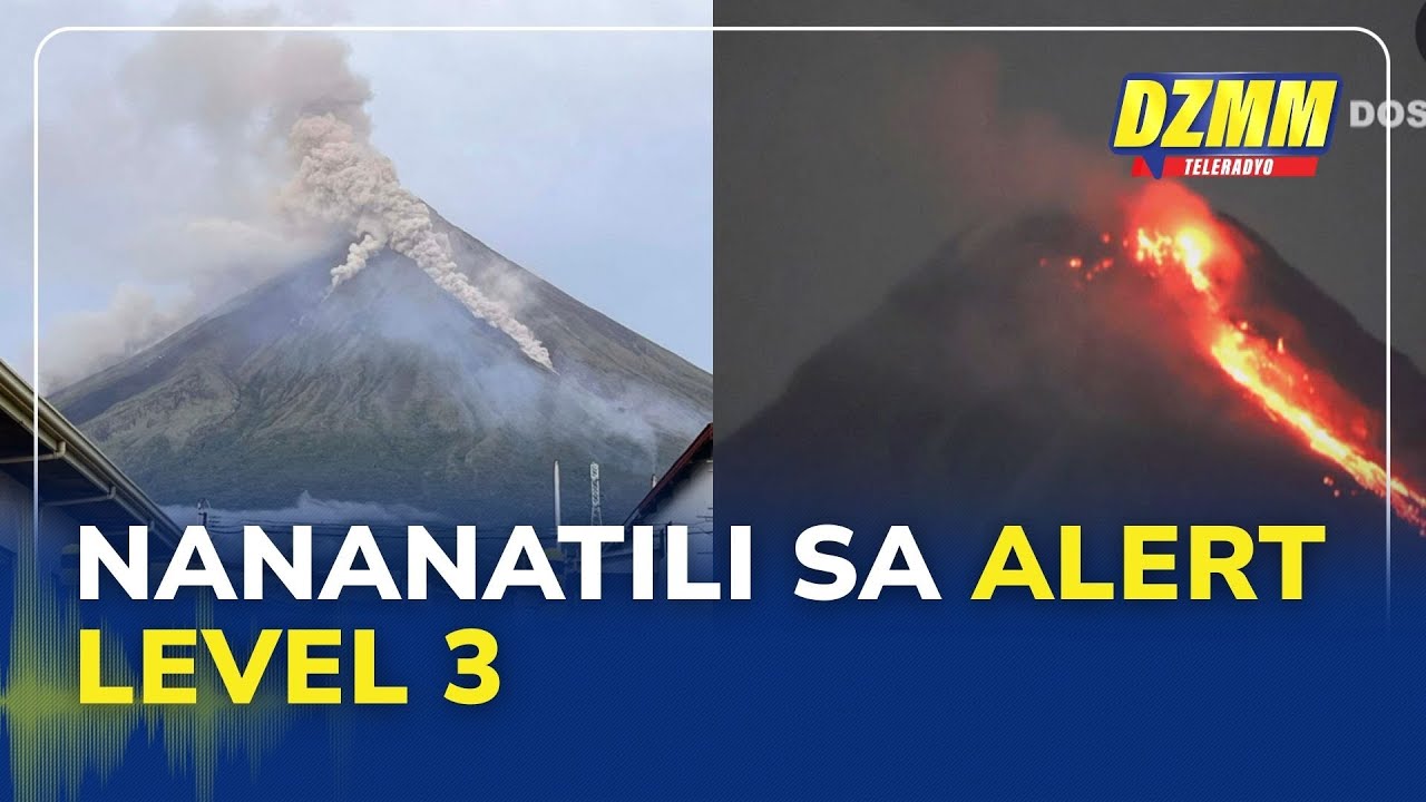 Mayon volcano remains at alert level 3 despite consecutive rockfall, 'uson' events | 08 January 2026