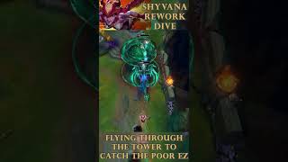 REWORKED SHYVANA ULT THROUGH TOWER — EZREAL DIVE CLEAN | League of Legends #LoL #Shorts