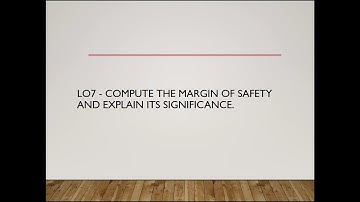 Compute the margin of safety and explain its significance | Chapter 4 | Managerial Accounting