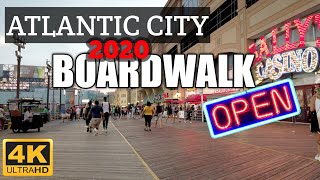 ⁴ᴷ⁶⁰ Atlantic City NJ Boardwalk: Walk on the boardwalk ( August 5th 2020 )