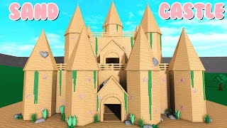 I Built A GIANT Sand Castle Mansion In Bloxburg! (Roblox)