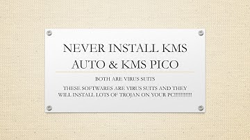 Donot Install KmsPico & KmsAuto