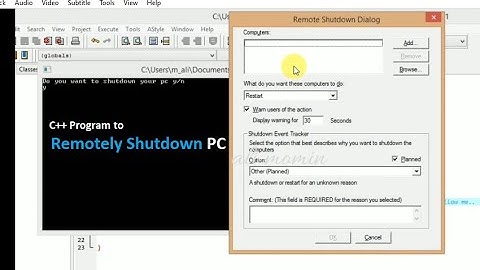 Remotely Shutdown PC || Dev C++ Programing