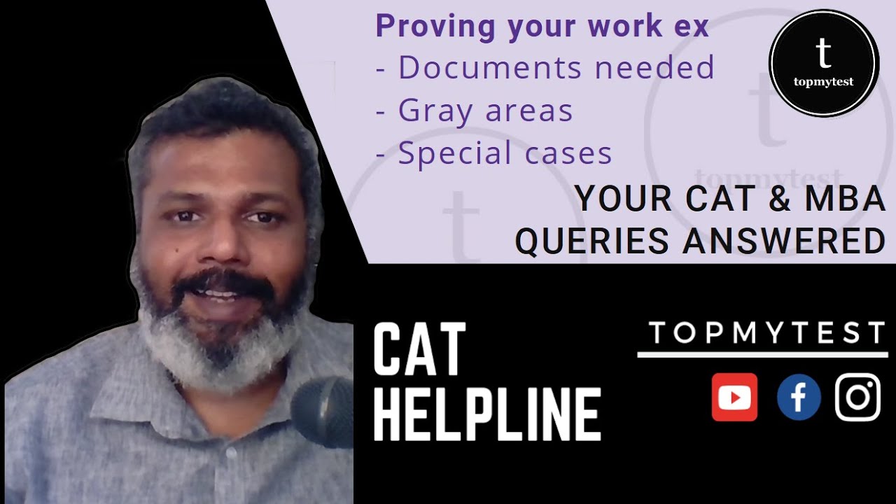 CAT Helpline How to prove your work experience? YouTube