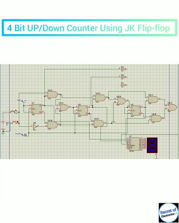 How to make 4 Bit UP Down Counter Using JK Flip-flop - YouTube