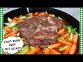 Classic BEEF CHUCK POT ROAST Dinner Recipe in a Cast Iron Pan