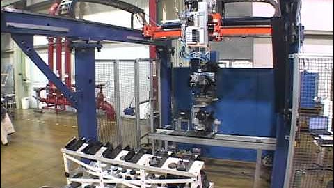Robotic part material handling gantry system
