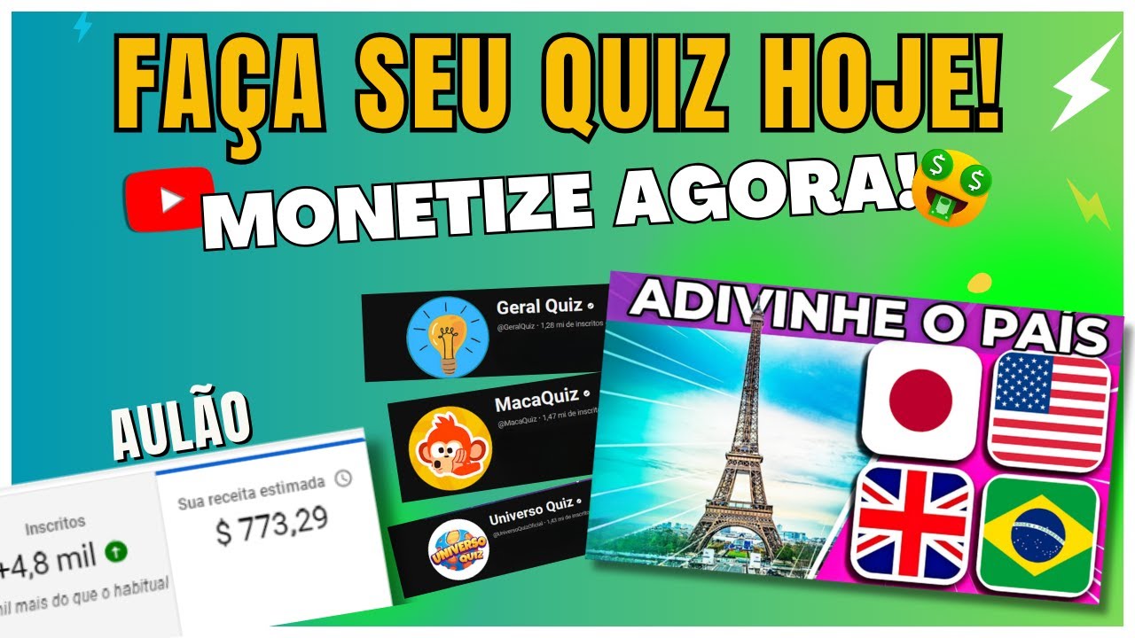 💲Tutorial Completo: Crie Vídeos de Quiz e Monetize Rápido no YouTube e Shorts!