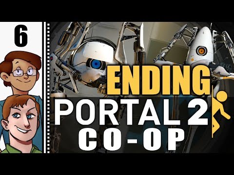 Let's Play Portal 2 Co-op Part 6 ENDING - Test Subjects!