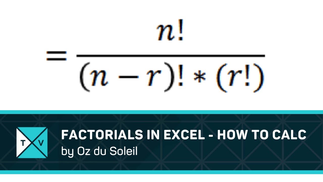 Factorials In Excel - How To Calculate - YouTube
