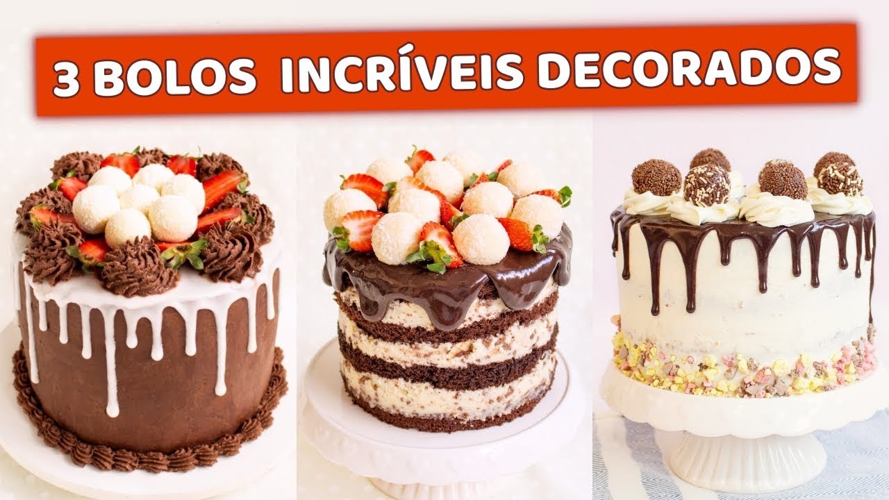 3 BOLOS INCRÍVEIS DECORADOS - DRIP CAKES - Tiago Mauro