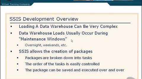 Implementing a Data Warehouse with SQL Server 52 SSIS Development Overview   YouTube