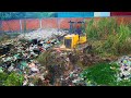 Amazing Update Actions!! Filling Land At Garbage Dump By Skills Dozer D31p Pushing Soil, Trash