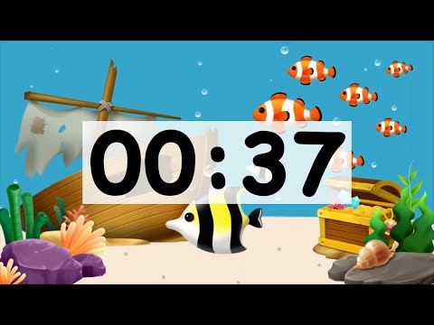 37 Second Countdown Timer Alarm Clock With Music, Timer for Kids Animal Fish