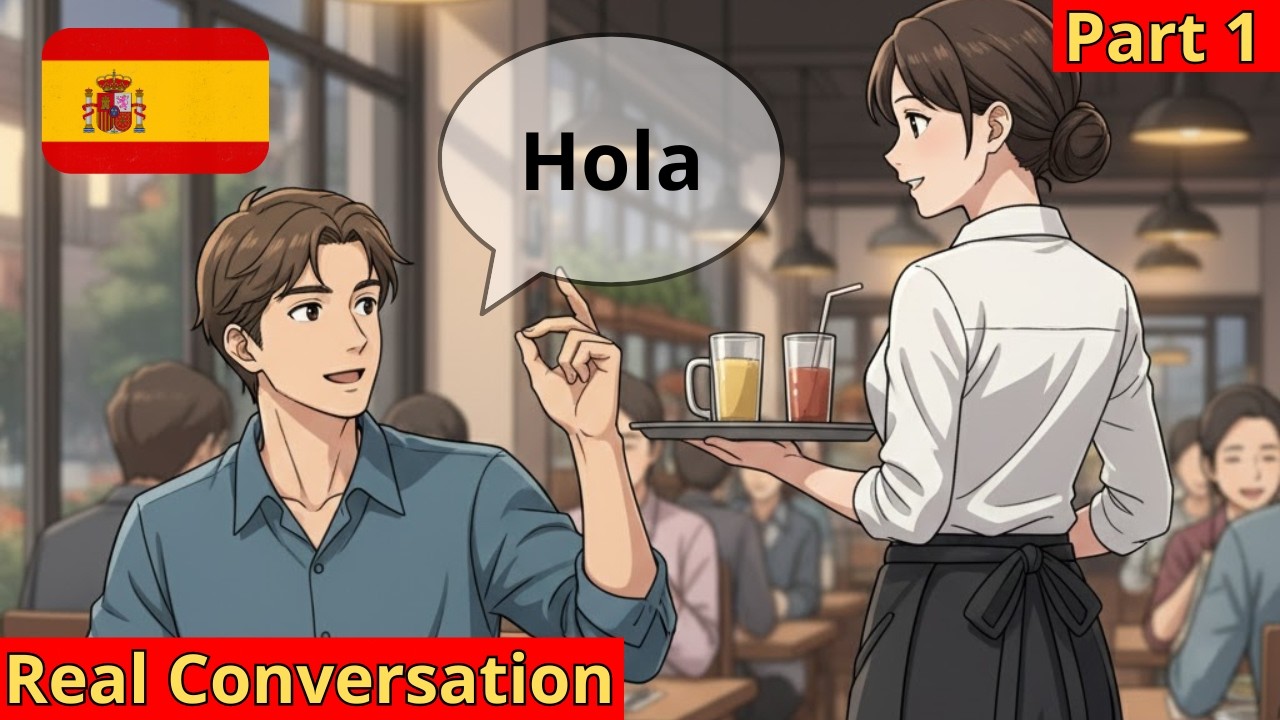 10 Short Spanish Conversations: Talking about order food (Part 1) | Spanish for Beginners | A2-B1