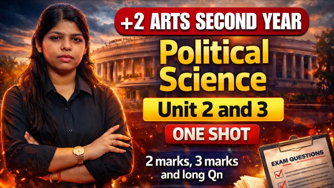 +2 Arts 2nd Year Political Science Unit 2 & 3 One Shot || 2, 3 Marks & Long Questions || CHSE 2026