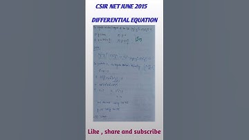 Shorts | #4 | CSIR NET JUNE 2015  |  ORDINARY DIFFERENTIAL EQUATIONS   | NA Math Study