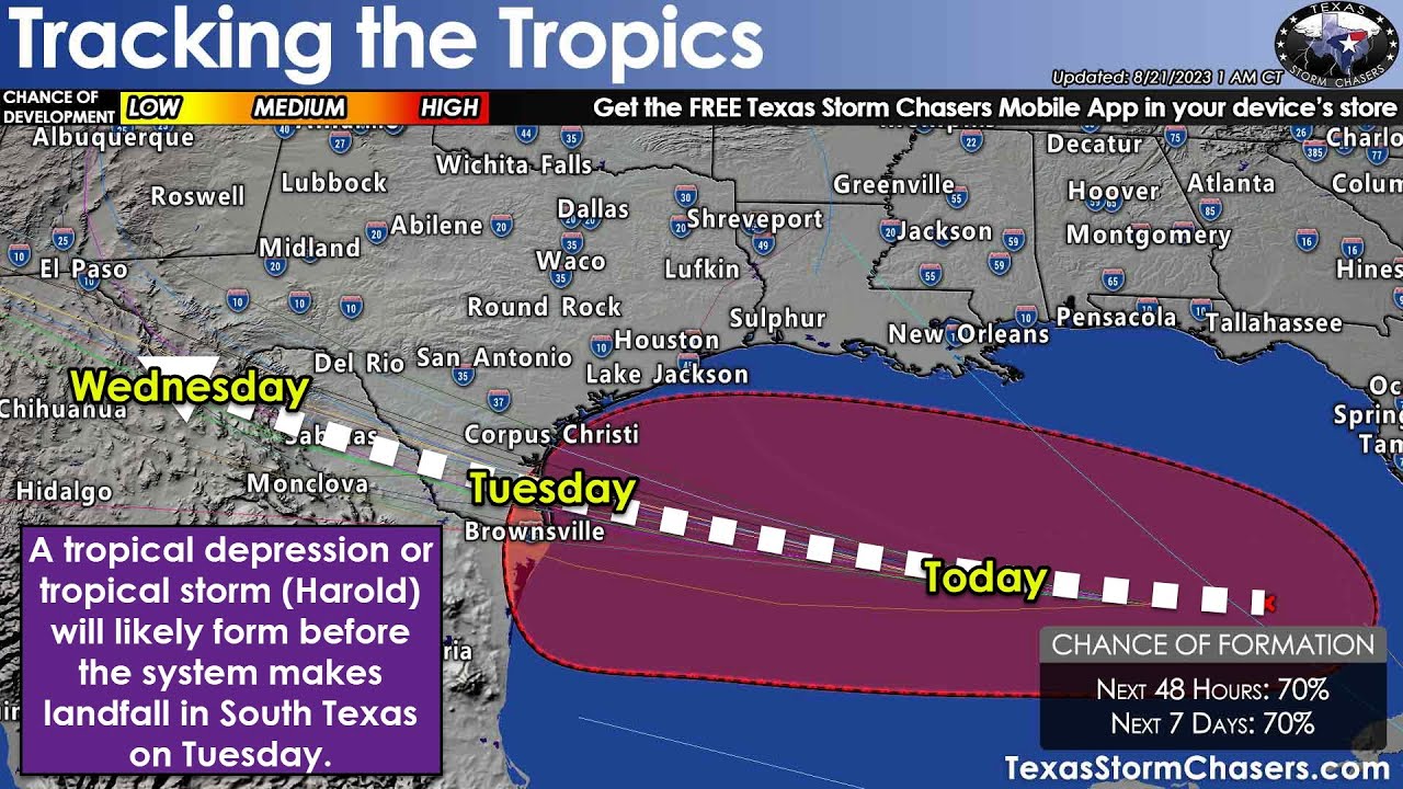 South Texas may get a Tropical Storm Tomorrow