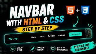 Navbar Design Using HTML &amp; CSS | Step by Step Tutorial for Beginners @TheCodingDuo