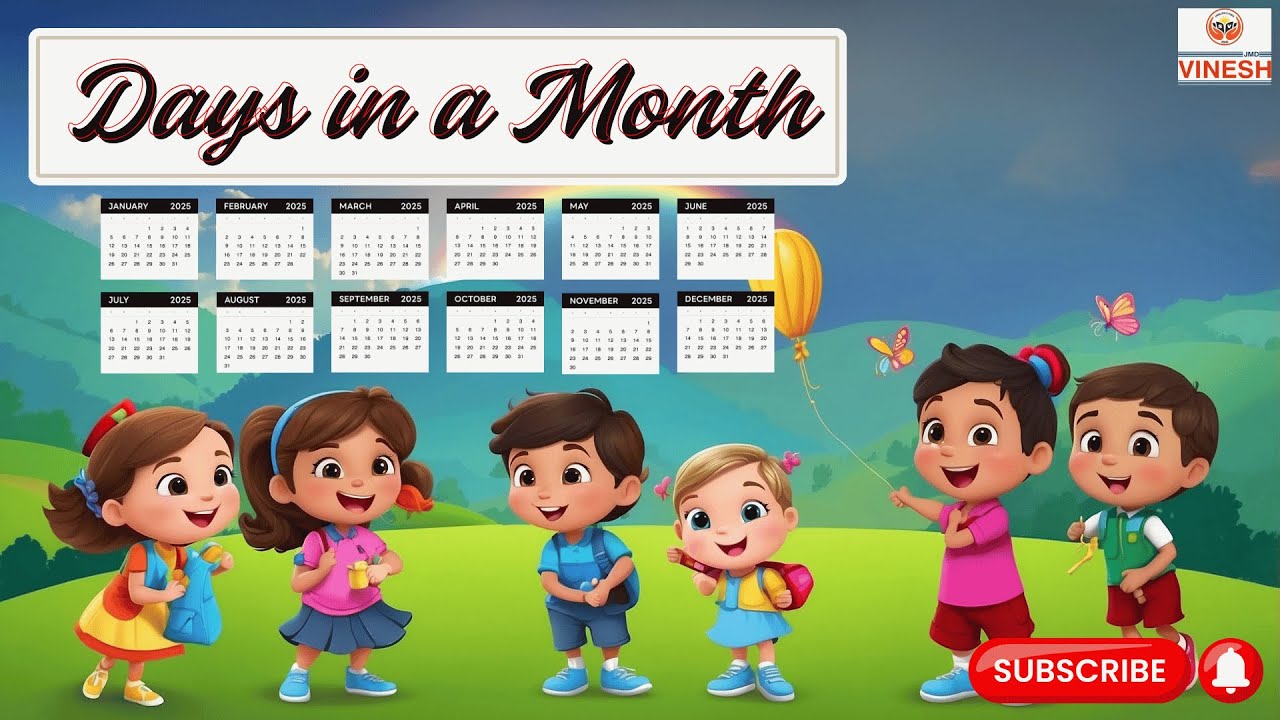 Days in a Month | Calendar Rhyme for Kids | Editone International - YouTube