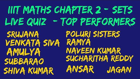 SETS (QUIZ) IIIT ENRANCE EXAM 2020 || MATHEMATICS || IQ ACADEMY