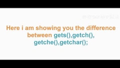 Difference between getch() and getche()