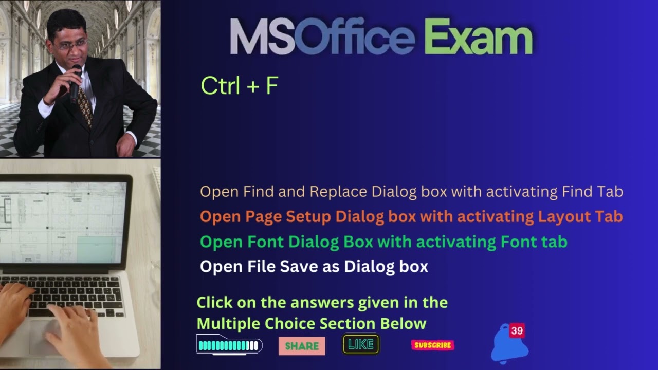 Ctrl + F || MSoffice Exam || schoolhelp.info/exam