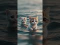 Cat made his dream to swim in sea with his friend #cat #shorts #motivation