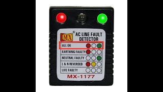 MX AC Line Fault Detector Automatic Neutral Live Earth Wire Wall Plug Breakage Leakage Socket Tester