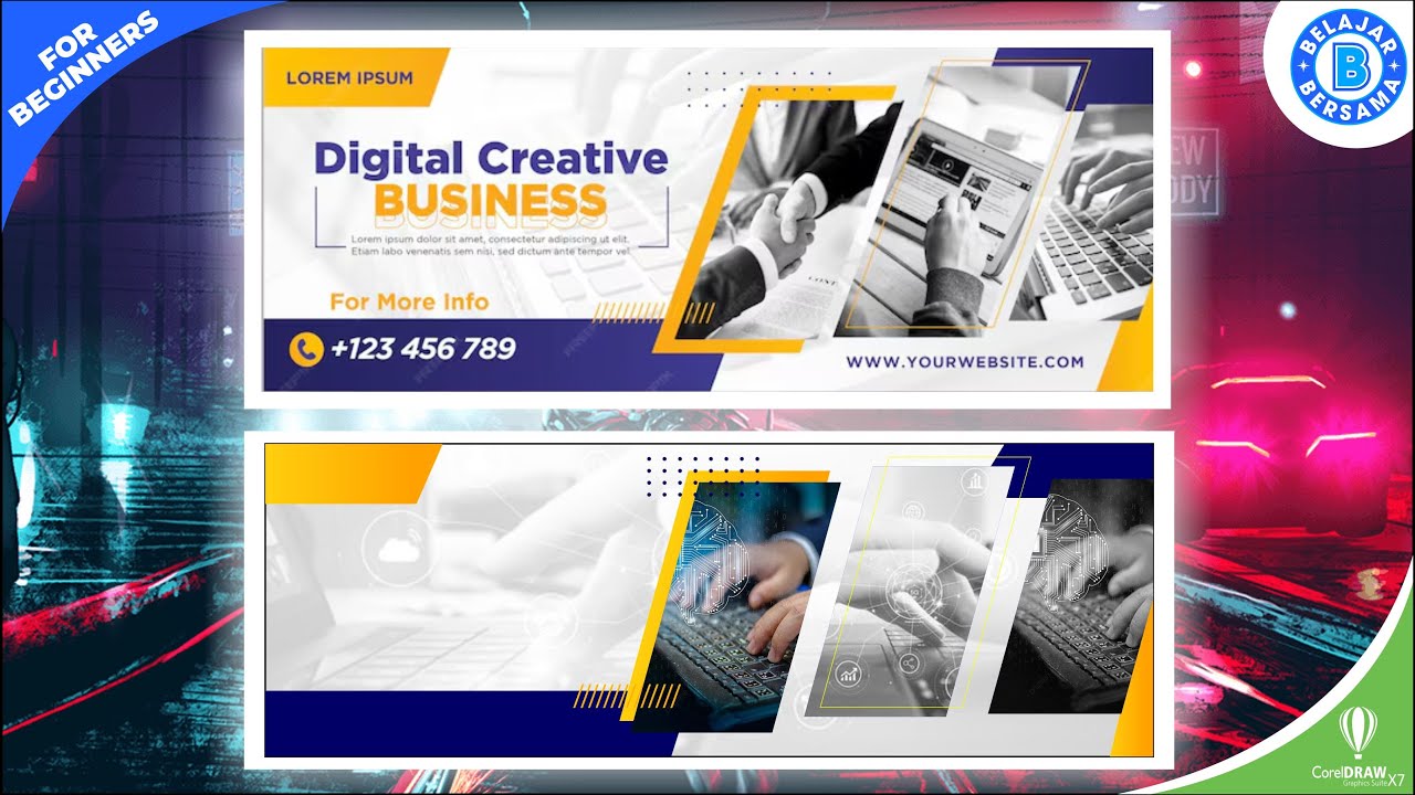 How To Make Corporate social media banner | CorelDRAW - YouTube