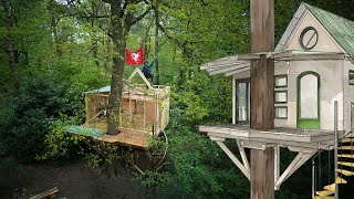 Building A Treehouse In A Beautiful Forest Alone  Part 7: Reaching For The Top