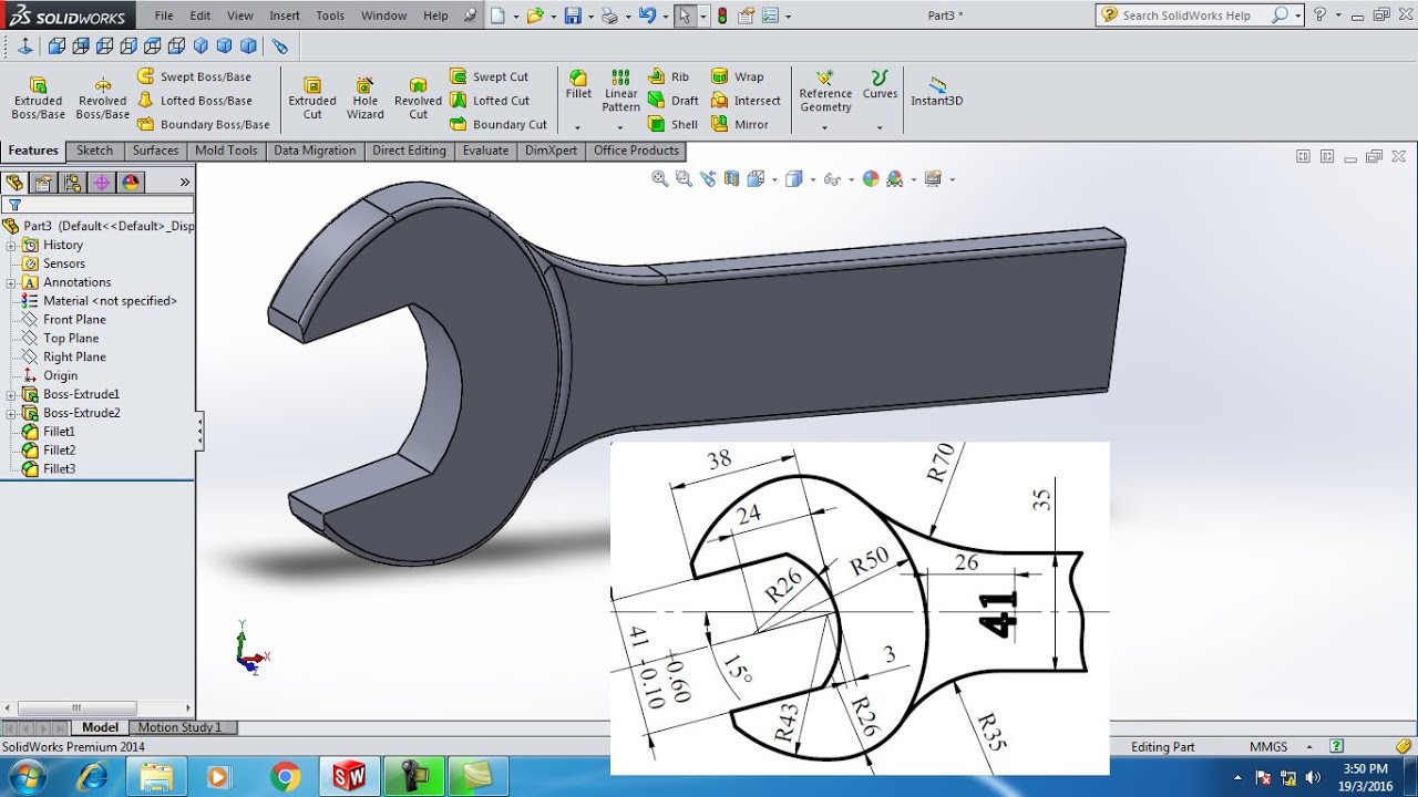 Vẽ Cờ Lê Bằng Solidworks / Wrench Solidworks Tutorial - Youtube