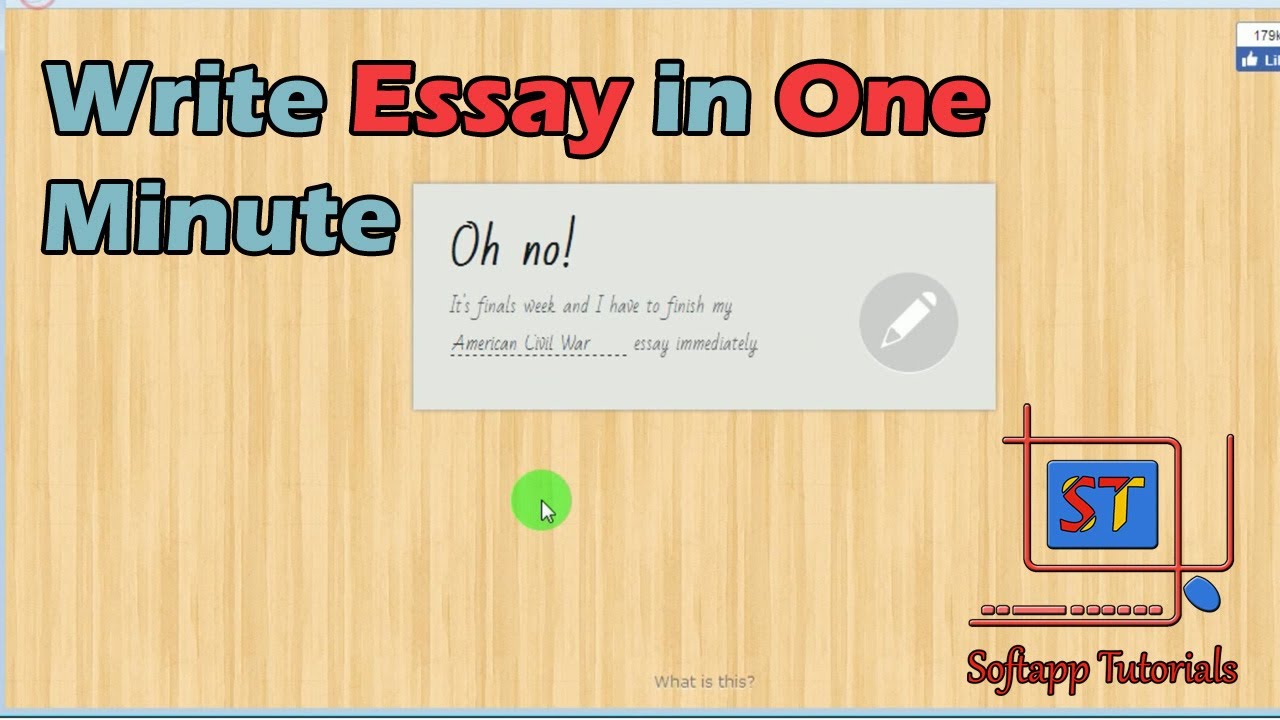 one minute essay strategy