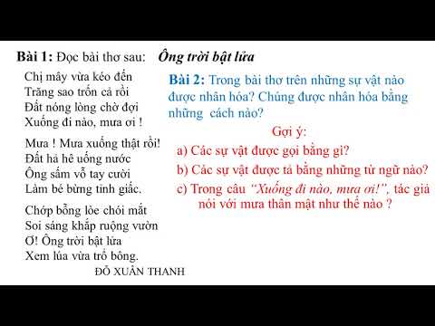 LTVC: Nhân hoá. Ôn cách đặt và trả lời câu hỏi: ở đâu?