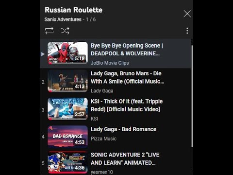 Making a russian roulette playlist song on youtube. - YouTube