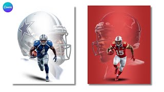 Create Epic NFL Poster Tutorial – Canva AI + Photo Editing for Football Fans screenshot 5