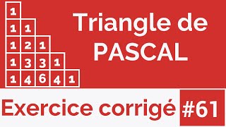 Exercice corrigé #61: Algorithme qui permet de construire le triangle de PASCAL de degré N (Darija)