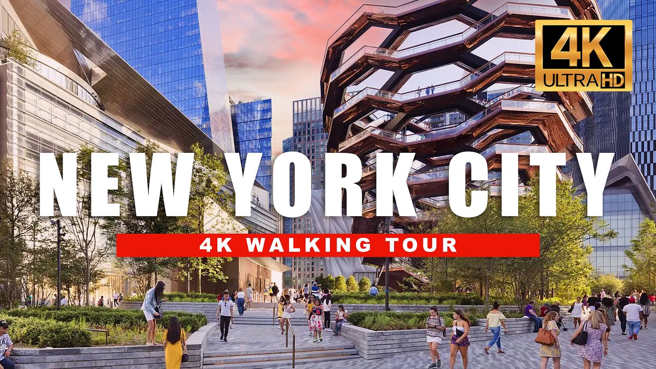 New York, Amerika Serikat | Taman Vessel Hudson Yards & High Line | Tur Jalan Kaki 4K