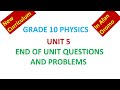 Grade 10 Physics Unit 5 End Of Unit Questions And Problems Review Exercises New Curriculum Grade 10 Physics Unit 5 End Of Unit Questions And Problems Review Exercises New Curriculum