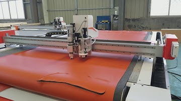 JNLINK cnc Circular knife machine cut leather with Auto feeding device.