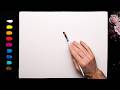 🔴 How to Draw a Simple Landscape Painting on Canvas / Satisfying ART | Kreativität Kunst Malerei
