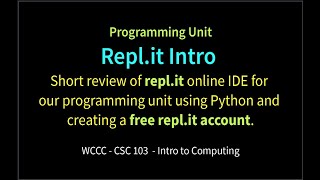 csc103 Replit Intro