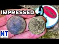 I am so impressed with the Fisher F5 inch coil finding coins metal detecting in iron