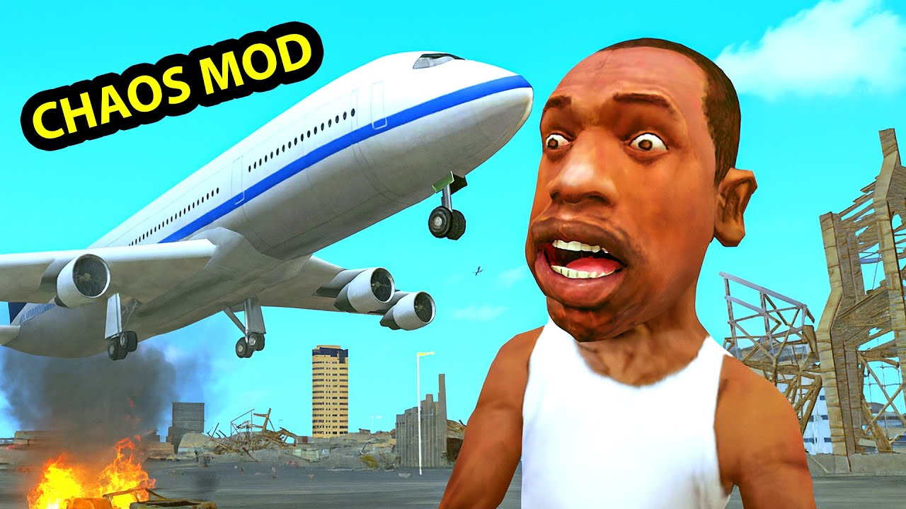 DESAFIO: O MAIOR AVIÃO DO GTA SA COM CHAOS MOD ATIVADO!