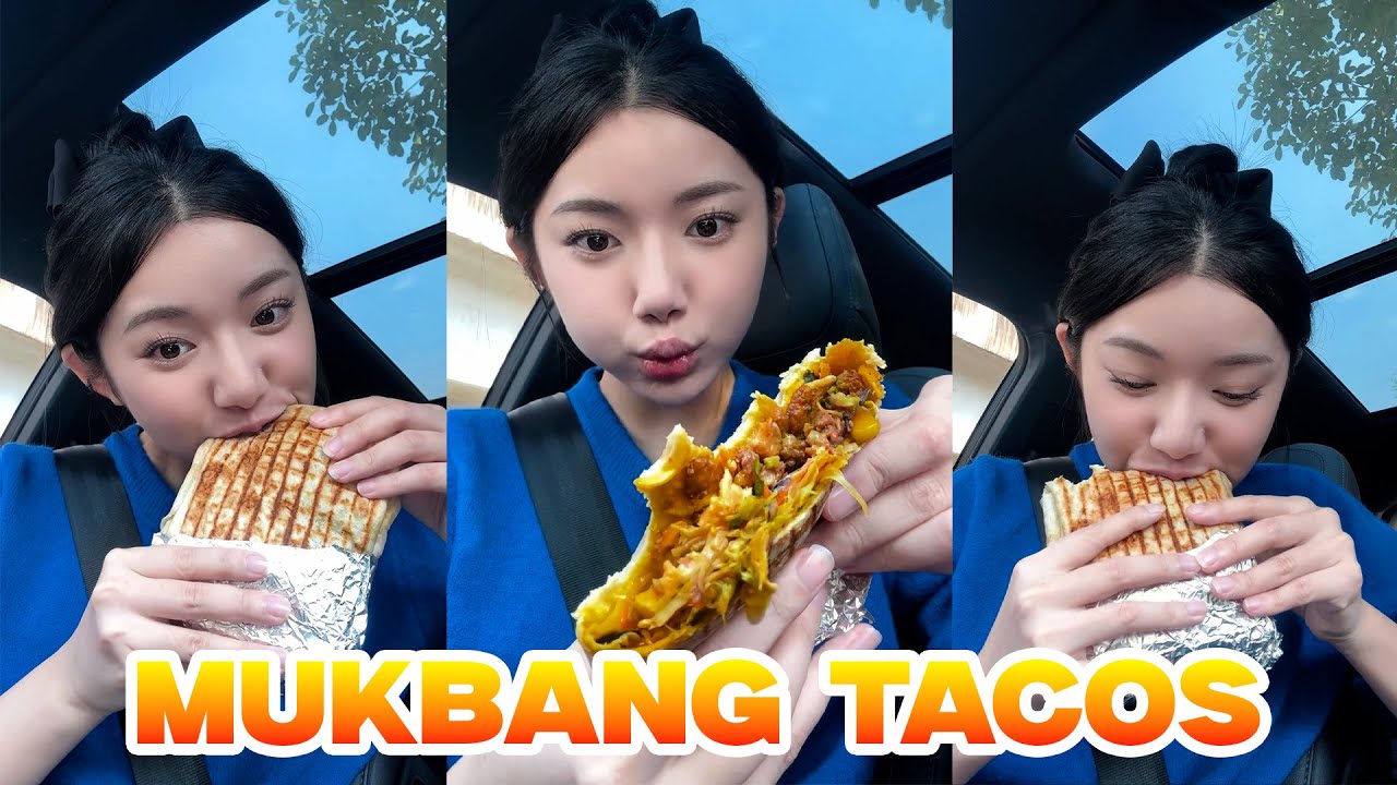 Tổng Hợp Quỳnh Trương Mukbang Tacos & Kem ...Trên Ô Tô Và Máy Bay | Siêu Ngon – Siêu Chill