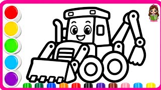 Details 🚜 Cute Excavator Coloring for Kids | Fun Construction Vehicle Coloring Video 🎨 Guide