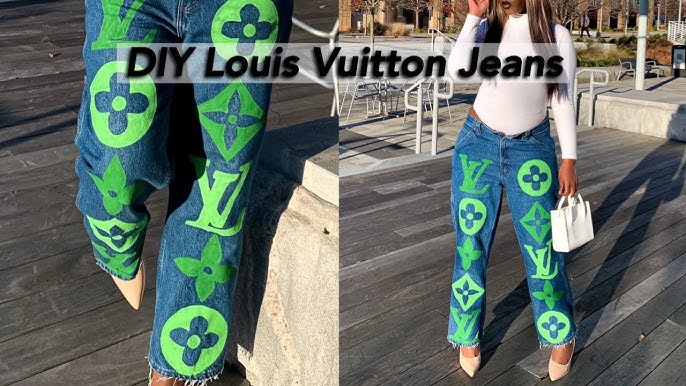 HOW TO PAINT JEANS: Louis Vuitton Pants DIY Tutorial 