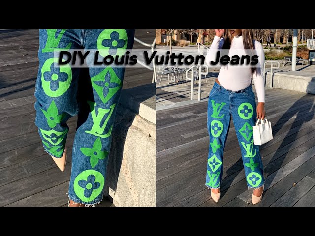 Repost of my work for my new page Custom Louie V jeans per comm from  @rubyhappilymarried.johnson…